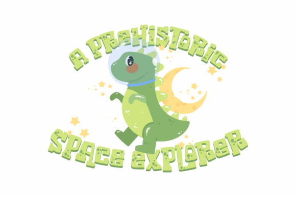 A Prehistoric Space Explorer: A Whimsical Embroidery Gem