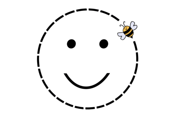 Bee Happy Smile: A Whimsical Touch for Your Embroidery