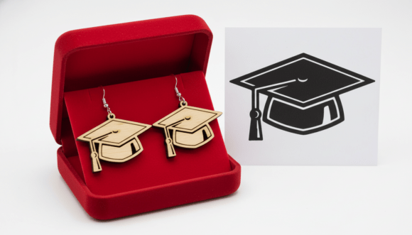 Celebrate Achievements with Graduation Cap Earring Design