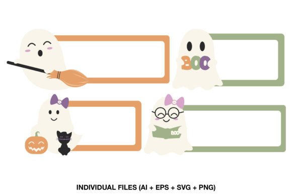 Cute Halloween Ghost Name Tags for Kids
