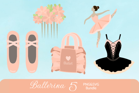 Graceful Ballerina Clipart for Embroidery