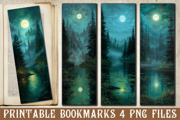 Misty Night Forest Full Moon Bookmark Review