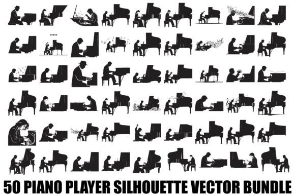 Piano Player Silhouette: A Versatile Embroidery Design