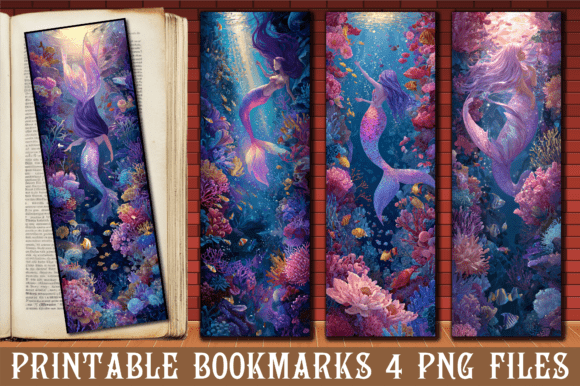 Purple Mermaid Magical Sea Life Bookmark