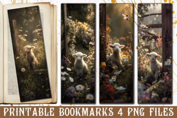 Spring Lamb Wildflower Garden Bookmark