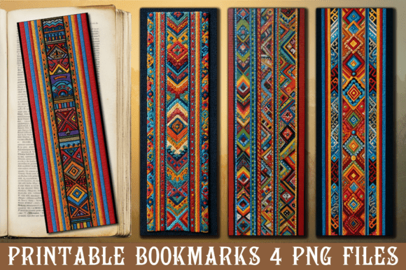 Vibrant Ethnic Tribal Texture Bookmark