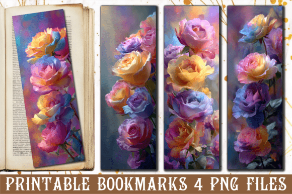 Vibrant Floral Pastel Rose Art Bookmark
