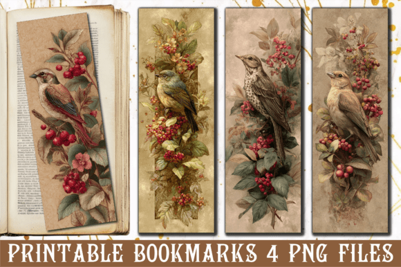 Vintage Sparrow Berry Art PNG Bookmark Review